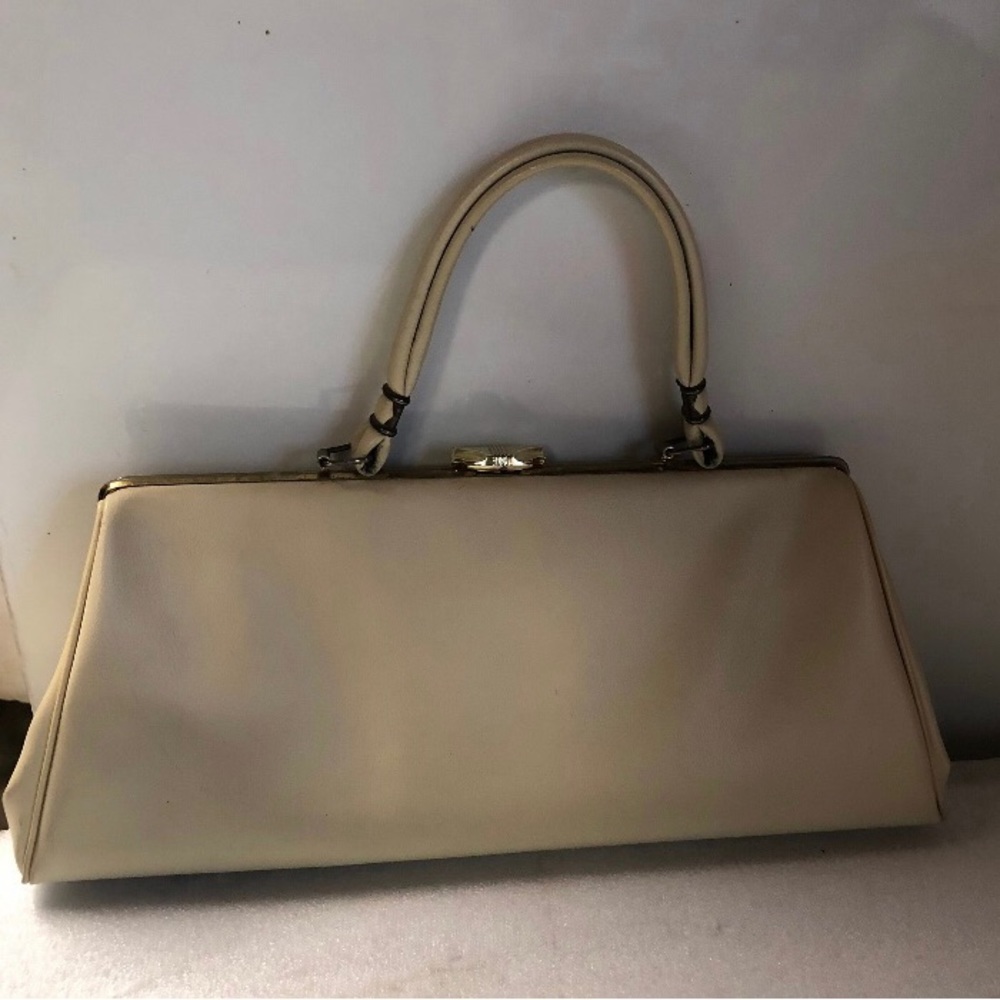 Vintage 50’s 60’s Art Deco Cream Handbag